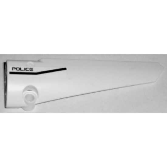 Technic, Panel Fairing # 6 Long Smooth, Side B with Black Line and 'POLICE' Pattern (Sticker) - Set 5981