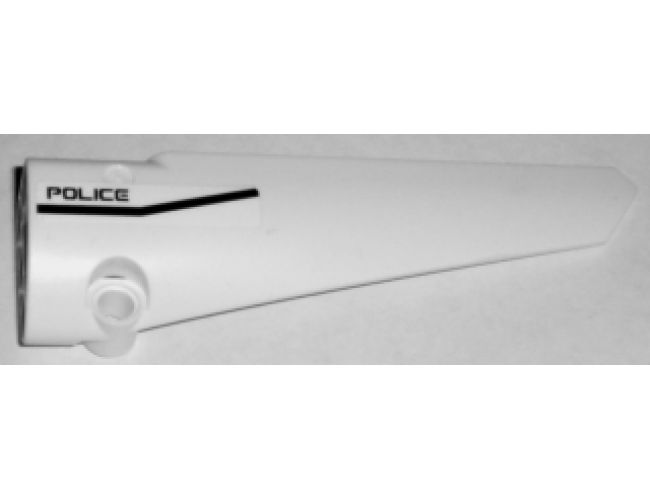 Technic, Panel Fairing # 6 Long Smooth, Side B with Black Line and 'POLICE' Pattern (Sticker) - Set 5981