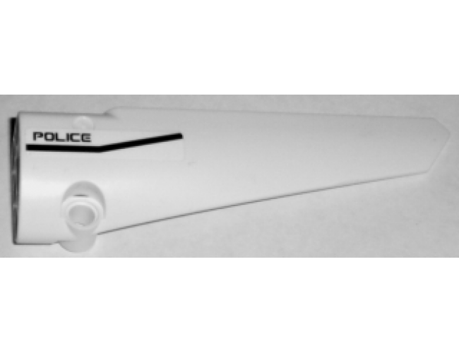 Technic, Panel Fairing # 6 Long Smooth, Side B with Black Line and 'POLICE' Pattern (Sticker) - Set 5981