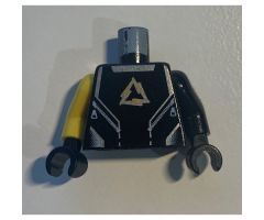 Torso Alpha Team Arctic Logo, Black Shirt and Silver Lines Pattern / Black Arm Left / Yellow Arm Right / Black Hands