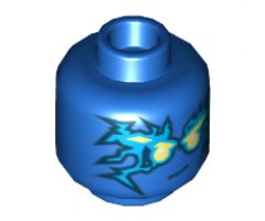 Minifigure, Head Male with Blue Energy Pattern (NRG Jay) - Blocked Open Stud
