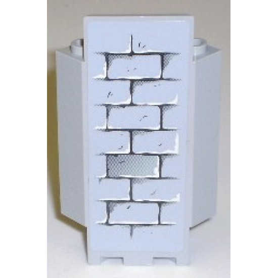 Panel 3 x 3 x 6 Corner Wall with Light Bluish Gray Full Brick Wall Pattern (Sticker) - Set 8813/8823