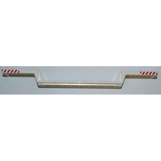 Train Base 6 x 34 Split-Level without Bottom Tubes with Red and White Danger Stripes Pattern at Each End on Both Sides (Stickers) - Set 7686