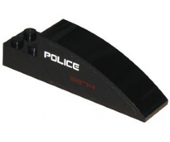 Slope, Curved 8 x 2 x 2 with 'POLICE' and '5974' Pattern on Right Side (Sticker) - Set 5974