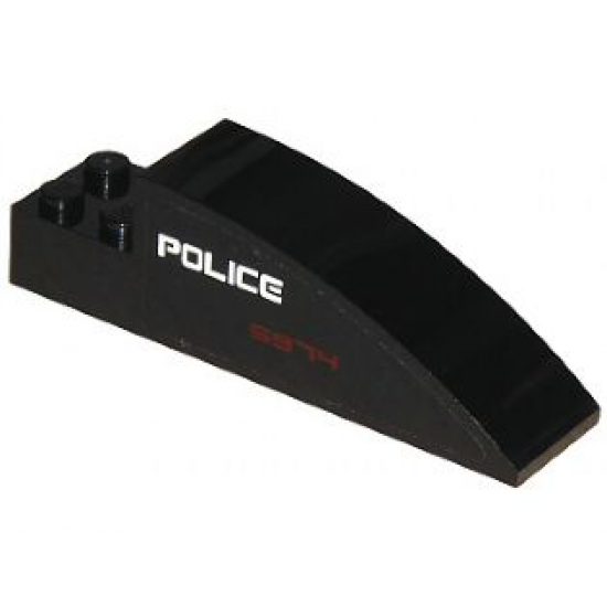 Slope, Curved 8 x 2 x 2 with 'POLICE' and '5974' Pattern on Right Side (Sticker) - Set 5974