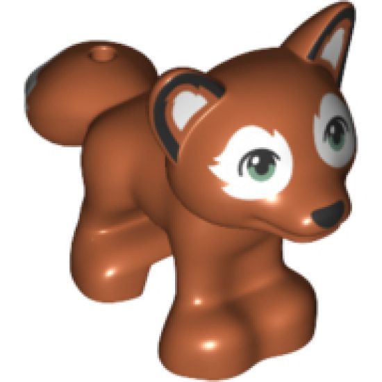 Fox, Friends / Elves with Black Nose, Sand Green Eyes and White around Eyes and on Tail Pattern