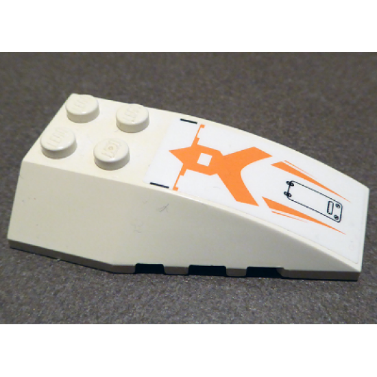 Wedge 6 x 4 Triple Curved with Orange Trim (Hypersonic Operations Aircraft) Pattern (Sticker) - Set 7644