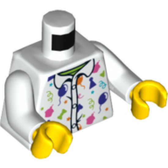 Torso Shirt with Dark Pink, Dark Purple, Lime, Medium Azure and Orange Party Accessories Pattern / White Arms / Yellow Hands