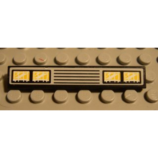 Tile 1 x 6 with Headlights and Grille Pattern (Sticker) - Set 8459