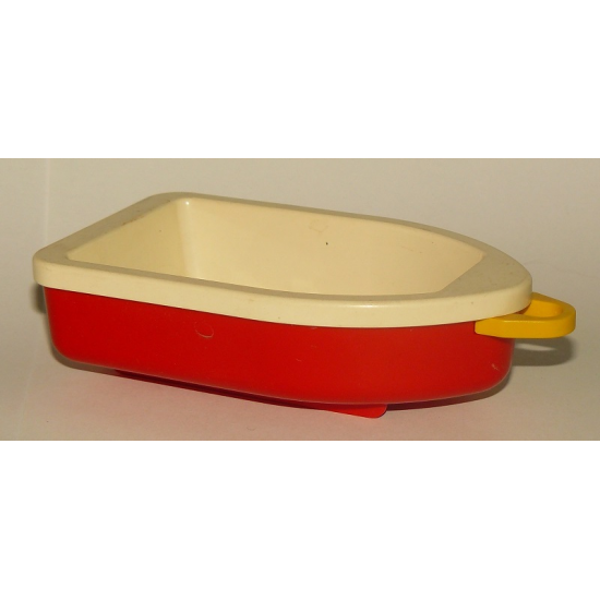 Duplo, Boat with Tow Loop Yellow, Red Bottom and 2 x 4 Studs Inside