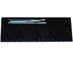 Tile, Modified 6 x 16 with Studs on Edges with Silver and Medium Azure Lines Pattern Model Right Side (Sticker) - Set 70173