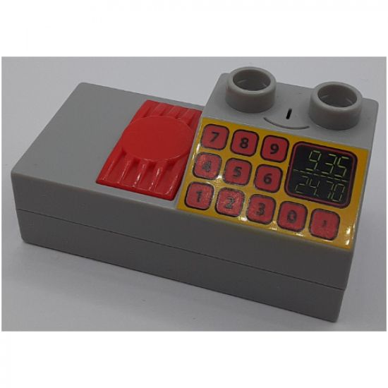 Duplo Sound Effects Brick 2 x 4 with Slope with Cash Register Pattern