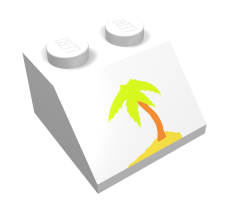 Slope 45 2 x 2 with Palm Tree Pattern
