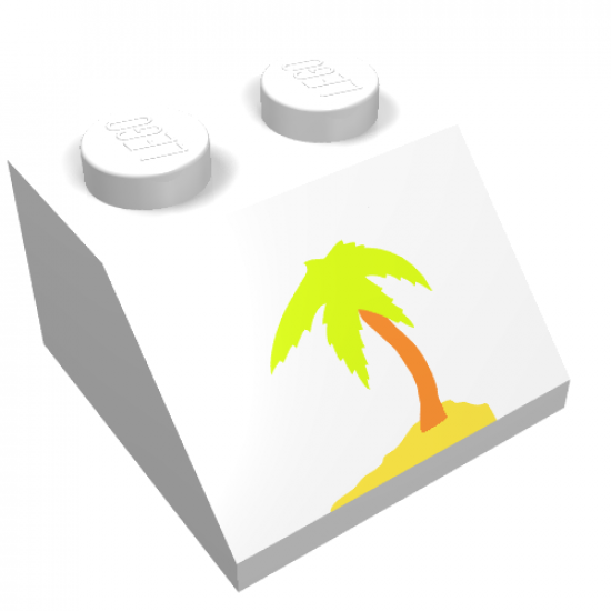 Slope 45 2 x 2 with Palm Tree Pattern