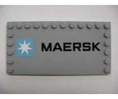 Tile, Modified 6 x 12 with Studs on Edges with 'MAERSK' and Maersk Logo Pattern (Sticker) - Set 10219