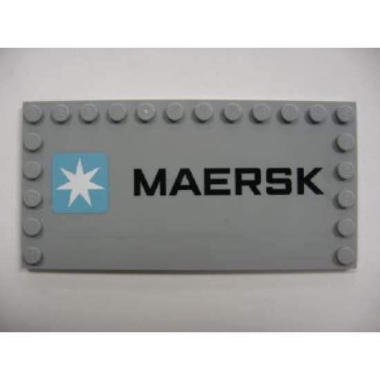 Tile, Modified 6 x 12 with Studs on Edges with 'MAERSK' and Maersk Logo Pattern (Sticker) - Set 10219