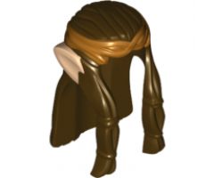 Minifigure, Hair Long Wavy with Braid, Gold Headband and Light Nougat Elf Ears Pattern