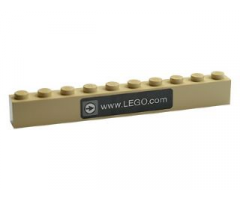 Brick 1 x 10 with 'www.LEGO.com' Pattern (Sticker) - Set 3579
