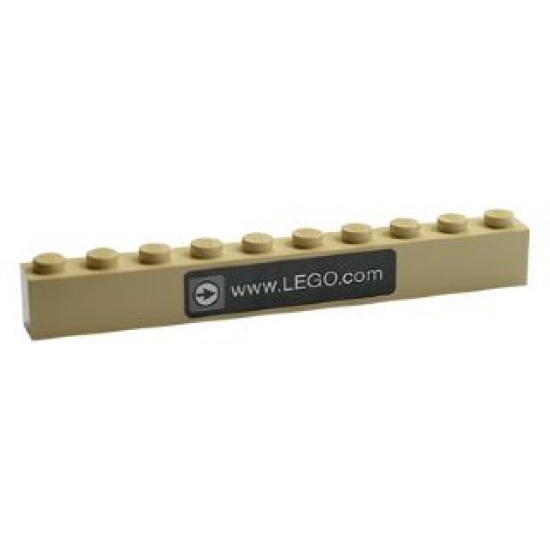 Brick 1 x 10 with 'www.LEGO.com' Pattern (Sticker) - Set 3579