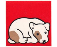 Duplo, Tile 2 x 2 x 1 with Dog Mosaic Picture 10 Pattern (Set 1078)