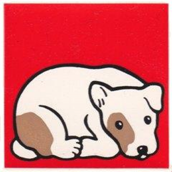 Duplo, Tile 2 x 2 x 1 with Dog Mosaic Picture 10 Pattern (Set 1078)