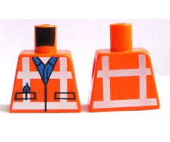 Torso Safety Vest with Reflective Crossed Stripes over Blue Shirt Pattern