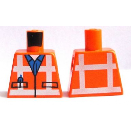 Torso Safety Vest with Reflective Crossed Stripes over Blue Shirt Pattern