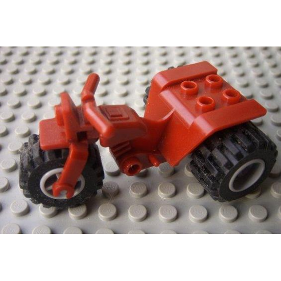 Riding Cycle Tricycle with Dark Red Chassis & Light Bluish Gray Wheels