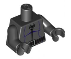 Torso Batman Purple Female Outline, Ring Zipper Pull, Gray 3-Cord Belt Pattern / Black Arms / Black Hands