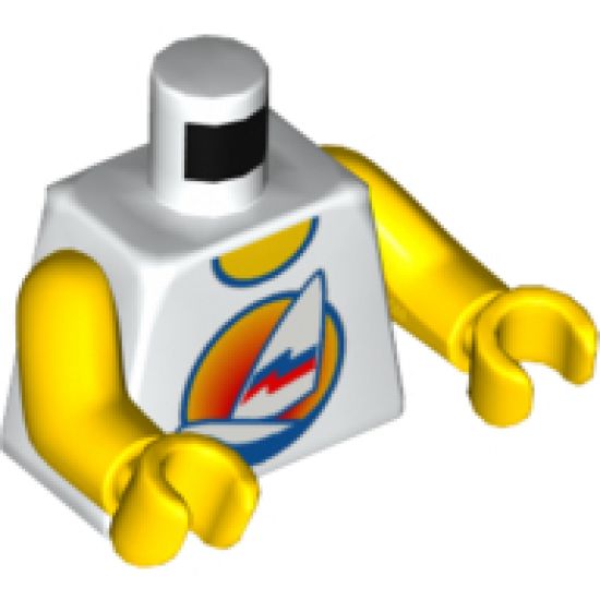 Torso Sailboat over Yellow Circles Front, 2011 The LEGO Store Beachwood, OH Back Pattern / Dark Blue Arms / Yellow Hands