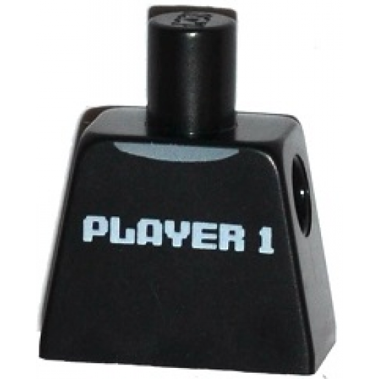 Torso Shirt with Light Bluish Gray Collar and 'PLAYER 1' Pattern