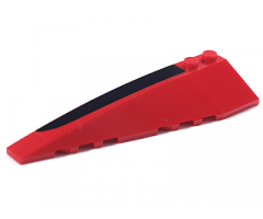 Wedge 10 x 3 Left with Black and Red Trim Pattern (Sticker) - Set 8652