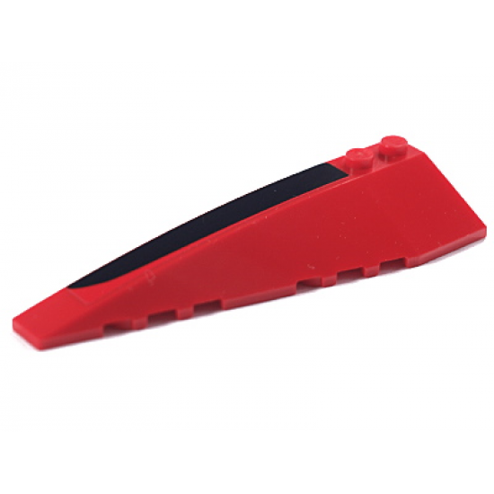 Wedge 10 x 3 Left with Black and Red Trim Pattern (Sticker) - Set 8652