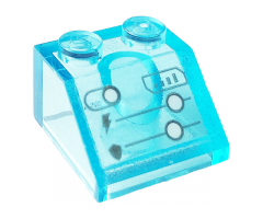 Slope 45 2 x 2 with Display with Lighting Bolt, Shield, Signal and Buttons Pattern (Sticker) - Set 76166