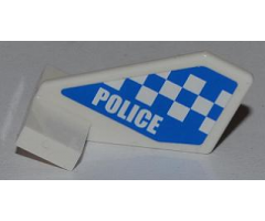 Tail Shuttle, Small with 'POLICE' and Blue and White Checkered Pattern on Both Sides (Stickers) - Set 4440