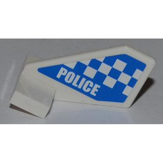 Tail Shuttle, Small with 'POLICE' and Blue and White Checkered Pattern on Both Sides (Stickers) - Set 4440