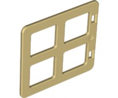 Duplo, Building Door / Window Pane 1 x 4 x 3 with Four Same Sizes Panes Square Corners
