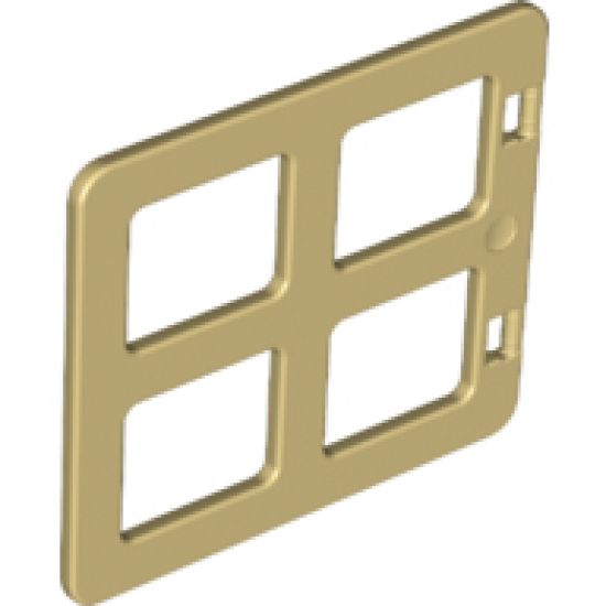 Duplo, Building Door / Window Pane 1 x 4 x 3 with Four Same Sizes Panes Square Corners