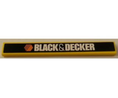 Tile 1 x 8 with 'BLACK & DECKER' Logo Pattern (Sticker) - Set 8143