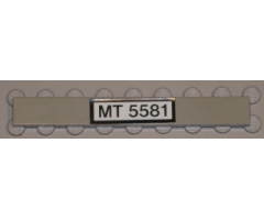 Tile 1 x 8 with Black 'MT 5581' on White Pattern (Sticker) - Set 5581