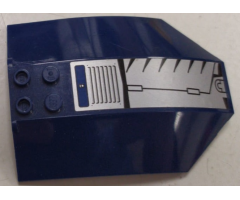 Windscreen 8 x 6 x 2 Curved with Silver and Black Vent Grille Pattern Model Left Side (Sticker) - Set 8636