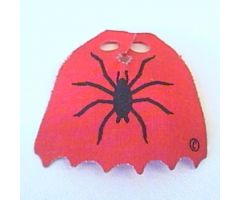 Minifigure, Body Wear Cape Cloth, Scalloped 6 Points with Black Spider Pattern