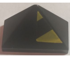 Slope 45 2 x 1 Triple with Inside Bar with Black and Yellow Danger Stripes Pattern Model Right Side Pattern (Sticker) - Set 7702
