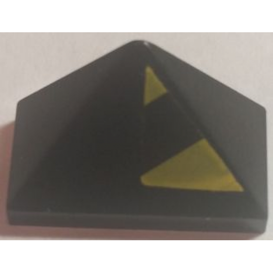 Slope 45 2 x 1 Triple with Inside Bar with Black and Yellow Danger Stripes Pattern Model Right Side Pattern (Sticker) - Set 7702
