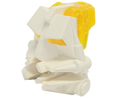 Bionicle Head Connector Block 3 x 4 x 1 2/3 with Trans-Neon Yellow Bionicle Head Connector Block Eye/Brain Stalk (32553 / 32554)