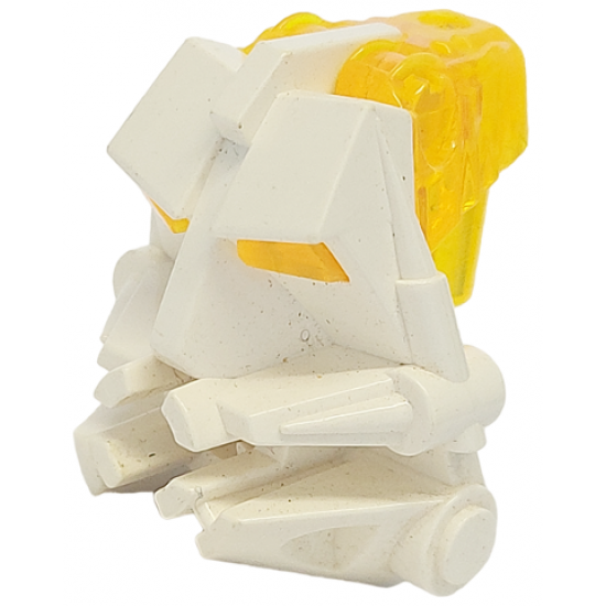Bionicle Head Connector Block 3 x 4 x 1 2/3 with Trans-Neon Yellow Bionicle Head Connector Block Eye/Brain Stalk (32553 / 32554)