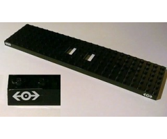Train Base 6 x 24 with 3 Round Holes Each End with White Train Logo Pattern at Each End on Both Sides (Stickers) - Set 2126