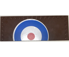 Tile, Modified 6 x 16 with Studs on Edges with White and Blue Semicircles and Red Circle (British Roundel) Pattern Model Right Side (Sticker) - Set 3451