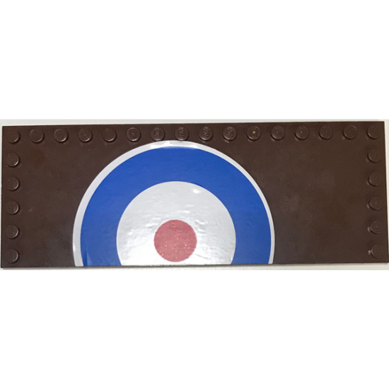 Tile, Modified 6 x 16 with Studs on Edges with White and Blue Semicircles and Red Circle (British Roundel) Pattern Model Right Side (Sticker) - Set 3451