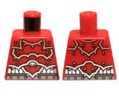Torso Ninjago Red Armor and Silver Belt Pattern
